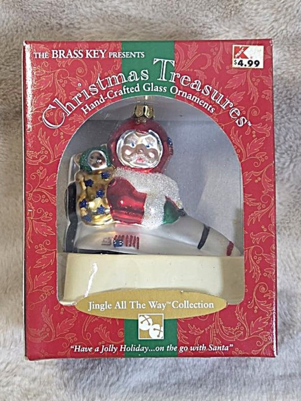 VTG Brass Key Christmas Treasures “Astronaut Santa” Ornament 2000 K-Mart MIB